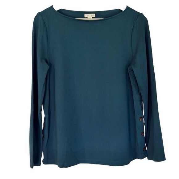 J.Jill Ponte Teal button side blouse size M - Picture 1 of 9